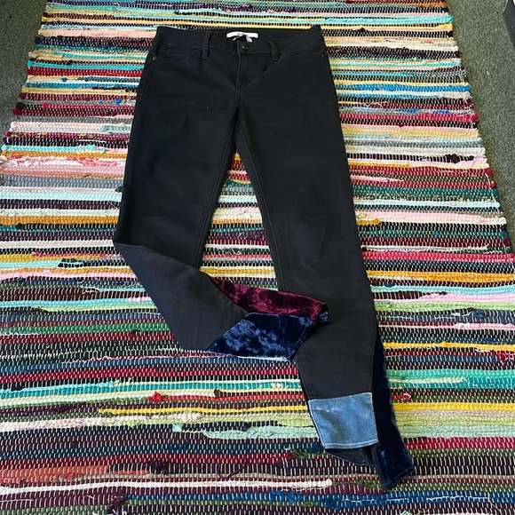 Sam Edelman The Kitten Black  Skinny  Ankle Jeans with Velvet Hemline-#1966 - Picture 11 of 15